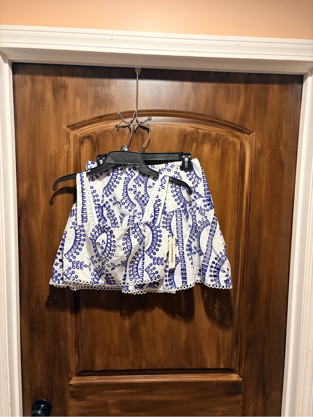 Blue & White Skirt Set